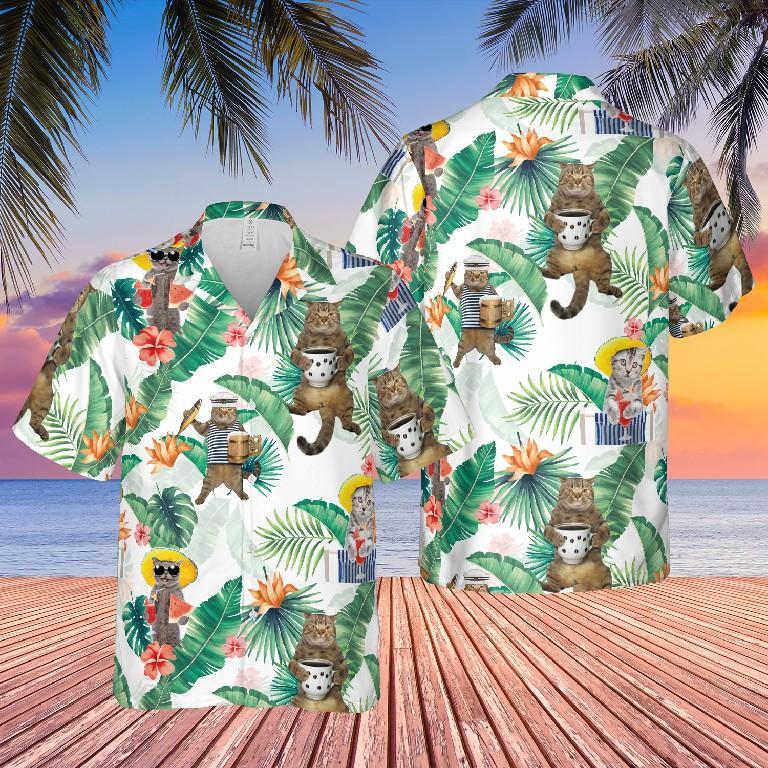 Cat Tropical Beach Hawaii Shirt For Men Women Adult Ha52765