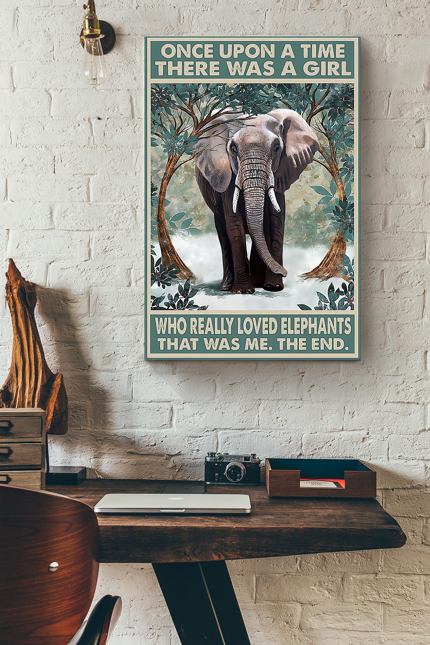 There Was A Girl Who Really Loved Elephants In Snow That Was Me Poster Wrapped Canvas