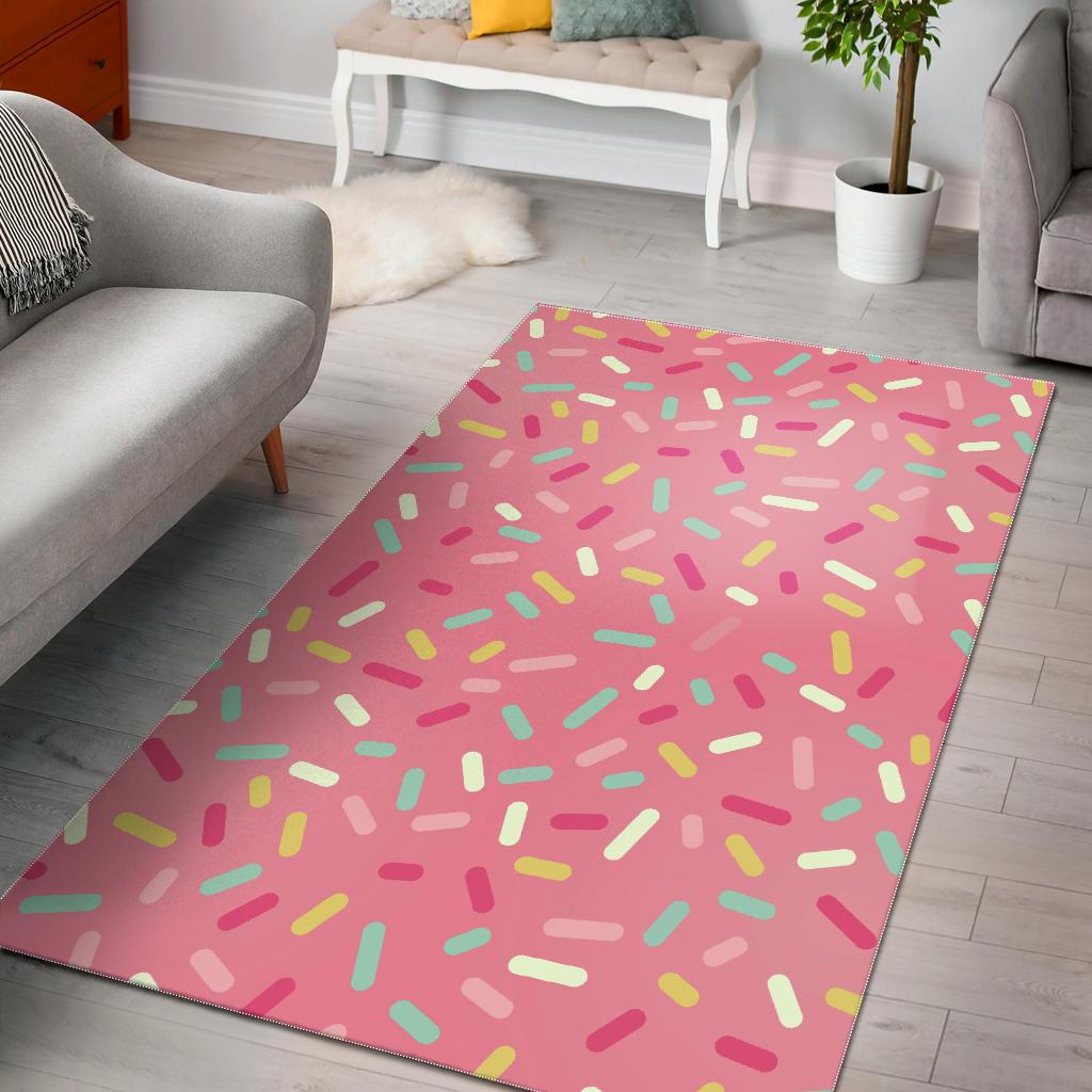 Pink Donut Glaze Candy Pattern Area Rug