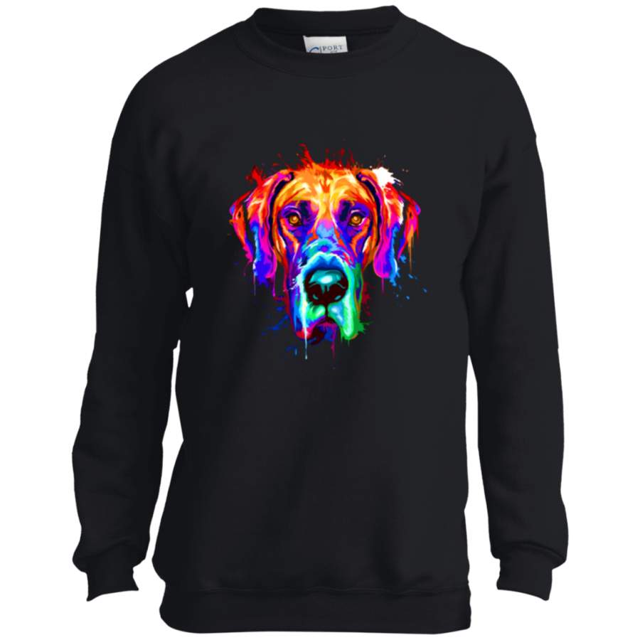 Splash Art Great Dane – Puppy Lover Gift YOUTH Tshirt/LS/Sweatshirt/Hoodie.