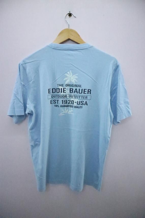 Vintage Eddie Bauer Designer Shirt Big Spell Out Streetwear Urban Fashion Top Shirt