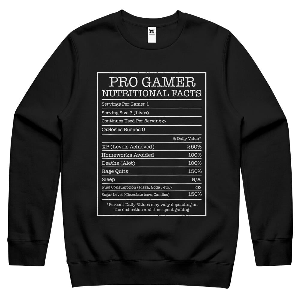 Nutritional Facts Shirt, Gamer Nutrition Facts Shirt, Gamer Nutritional Facts I Gaming I Video Game Gift I Gamer Crewneck Sweatshirt