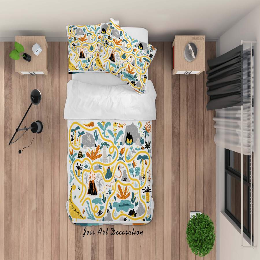 3D Cartoon Animal Plants Trees Quilt Cover Set Bedding Set Duvet Cover Pillowcases SF40