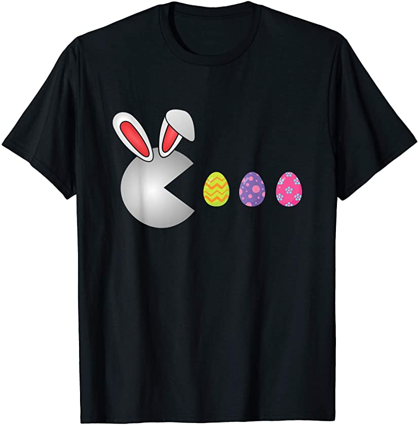 Cute Video Game Bunny Eggs Eating Easter Day Boys Girls T-Shirt