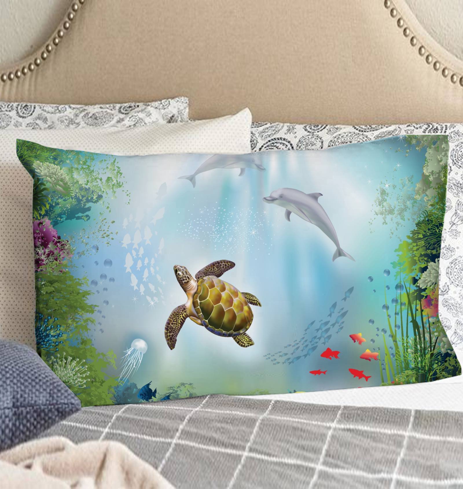 Animal Garden Ocean Pillow Case   AH   J1