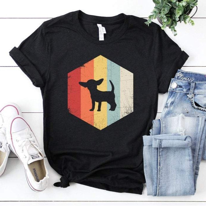 Chihuahua Vintage Retro Gift Dog Lovers Classic T-Shirt