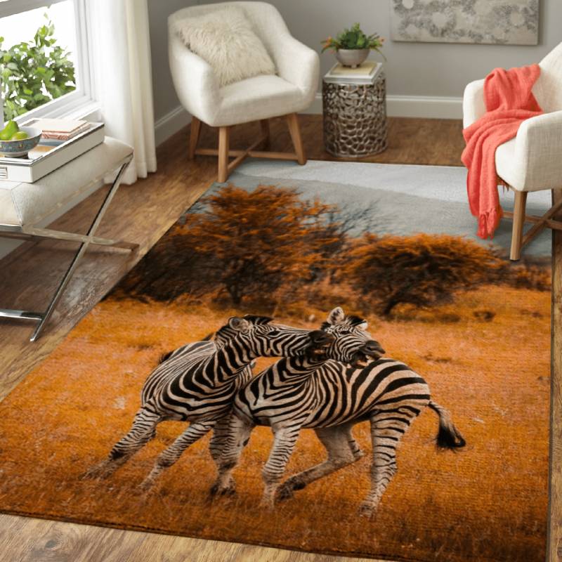 Zebras Animals by Nature – Wild Animals Area Rug Carpet