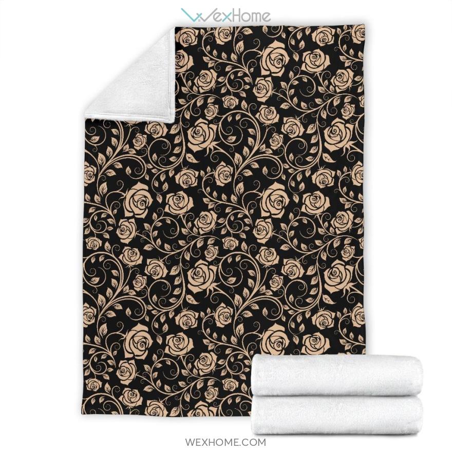 Rose Pattern Print Design Premium Blanket