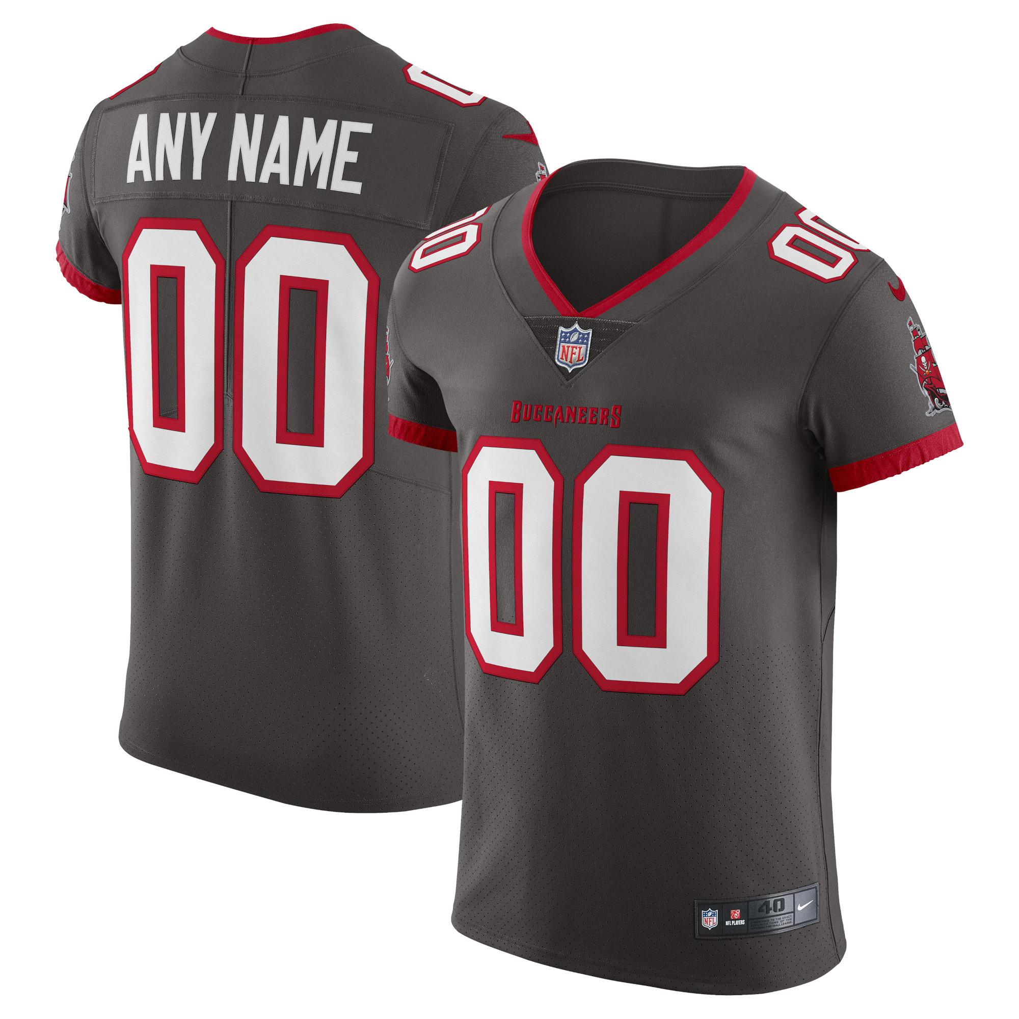 Men’s Tampa Bay Buccaneers Pewter Vapor Untouchable Elite Custom Alternate Jersey