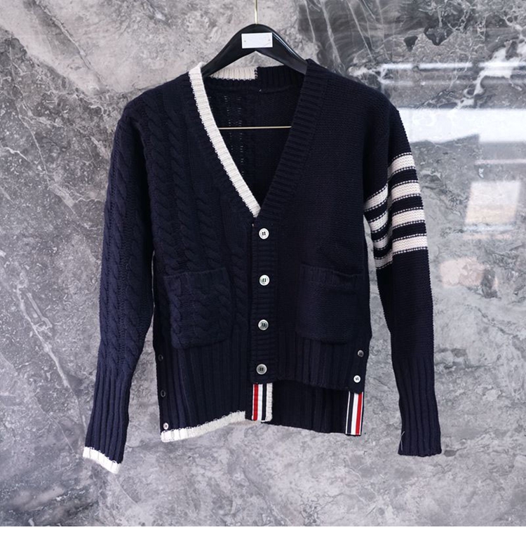 2021 Fashion Sweaters Men Women Slim V-Neck Cardigans Clothing Striped Cotton Wool Solid Thick Winter Casual Coat alx