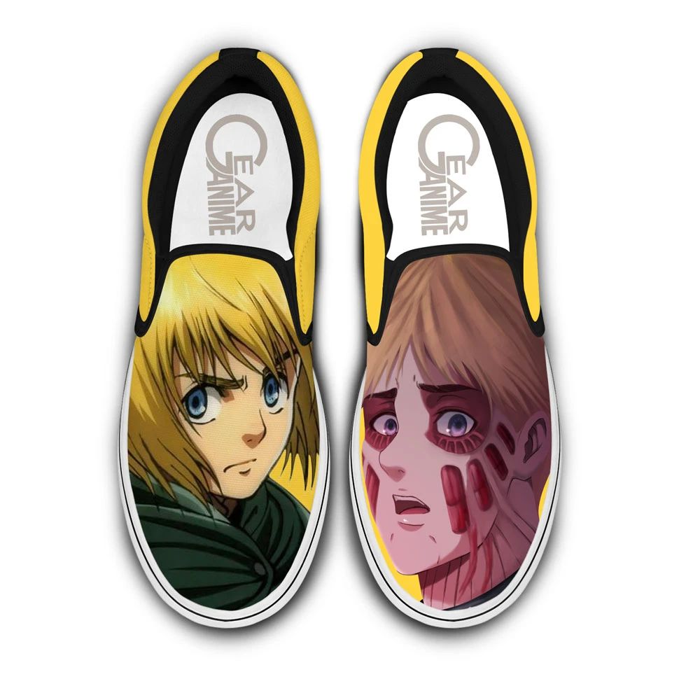 Armin Arlert Slip On Sneakers Custom Anime Attack On Tian Shoes Unisex Men Women