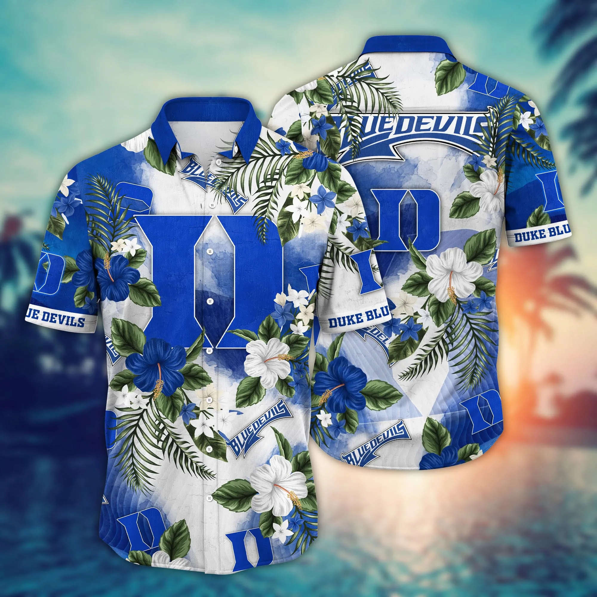 Duke Blue Devils NCCA Hawaiian Shirt Pool Daystime Aloha Shirt