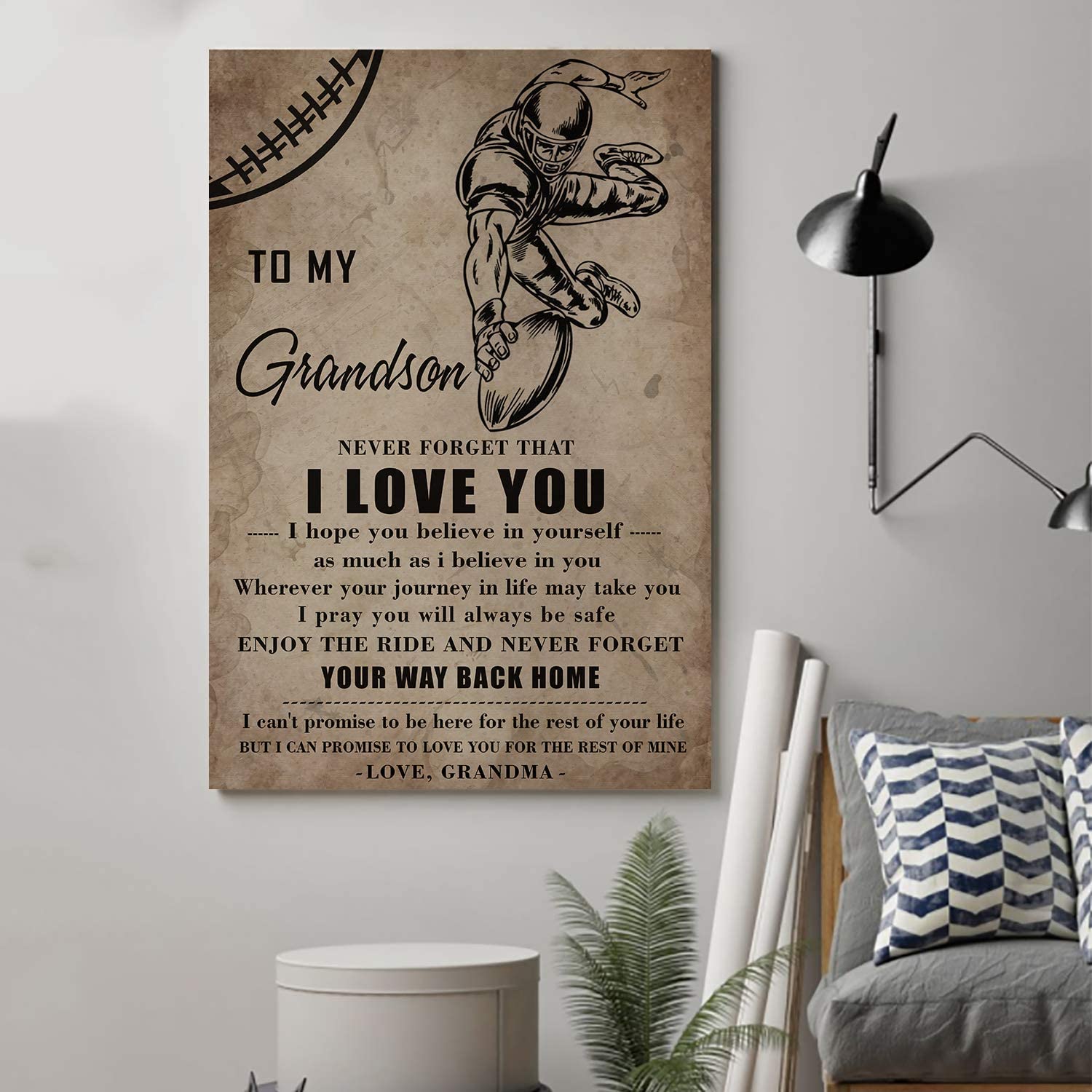 Cara Poster – American Football Poster – Grandson Grandma – Never Forget That Lda – Wall Art – Home Decor – Wall Decor