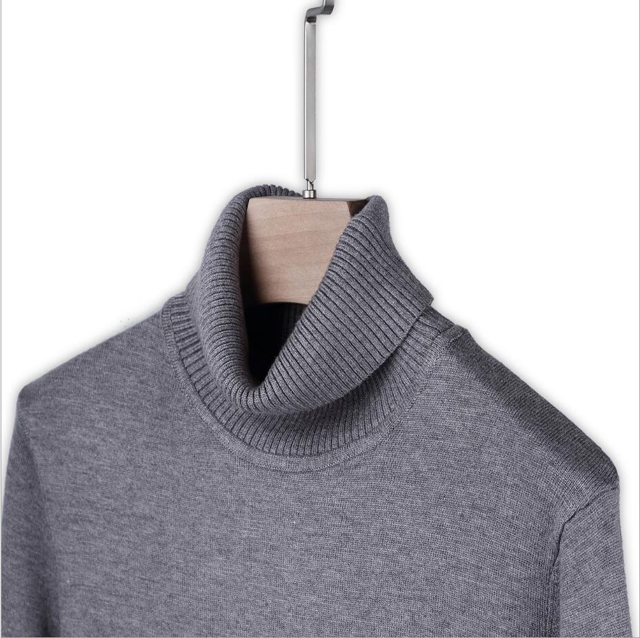 6-color Turtleneck Sweater Male Autumn and Winter New Style Fashion Casual Slim Fit Solid Color Warmth Pullover Male Brand alx