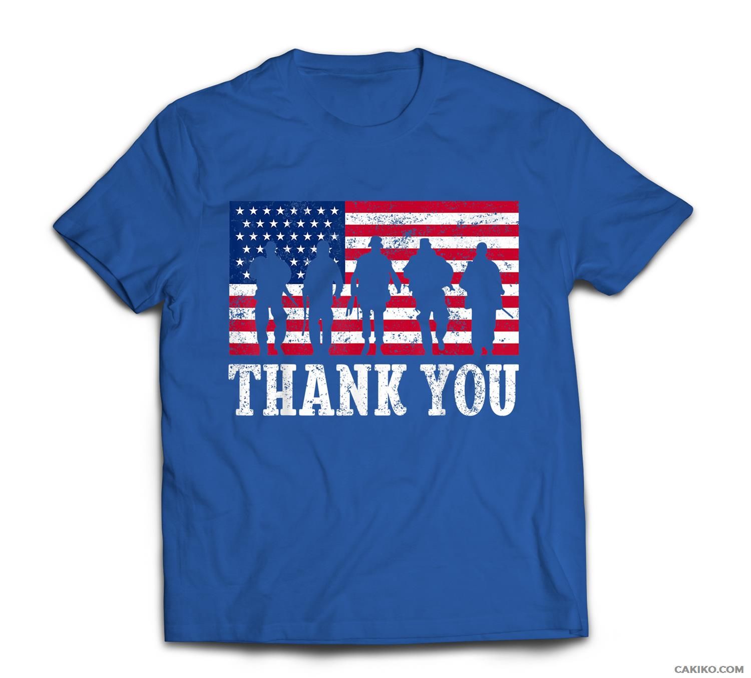 Patriotic American Flag Thank You Men Women Girls Boys Kids T-Shirt