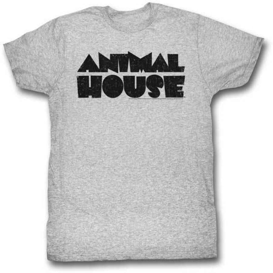 ANIMAL HOUSE-LOGO-GRAY HEATHER ADULT S/S T-SHIRT