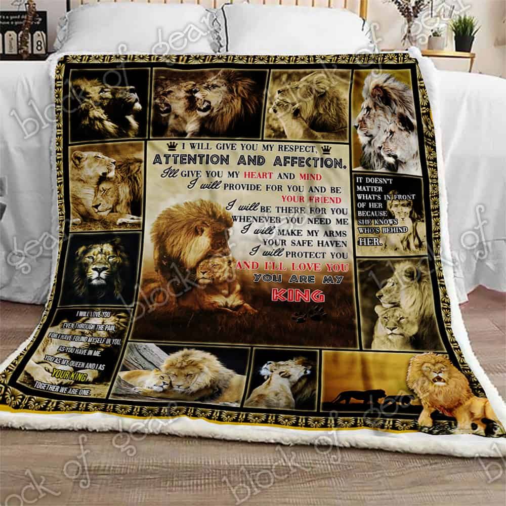 You Are My King Lion Couple Sofa Throw Blanket P529