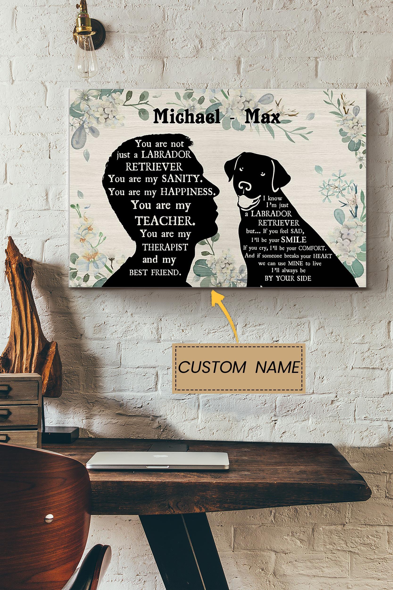 Labrador Boy Therapist Best Friend Personalized Poster – Animal Wall Art – Gift For Dog Lover Dog Foster Puppy Fan Poster