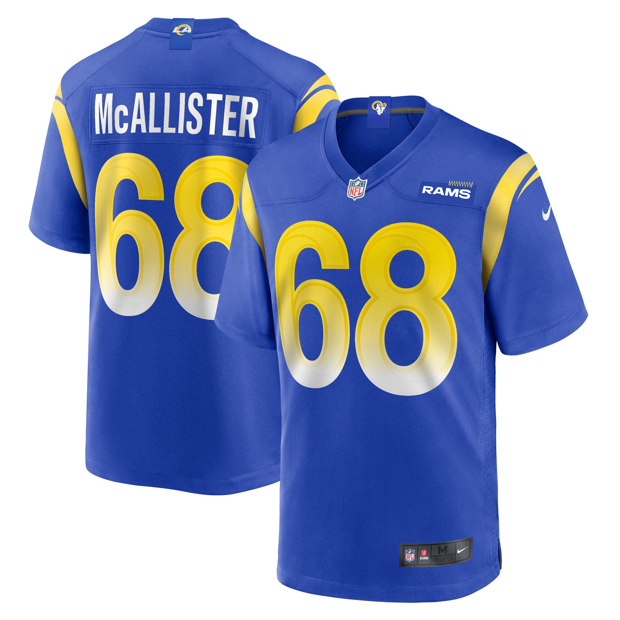 Men’s Los Angeles Rams Mike McAllister Royal Home Game Jersey