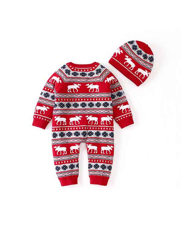 Ugly Christmas Romper Long Sleeve Knitted Baby Romper