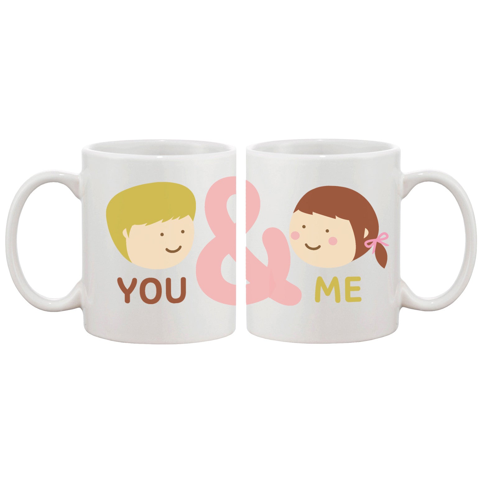 You And Me Matching Couple Mugs Cute Graphic Design Ceramic Coffee Mug Cup