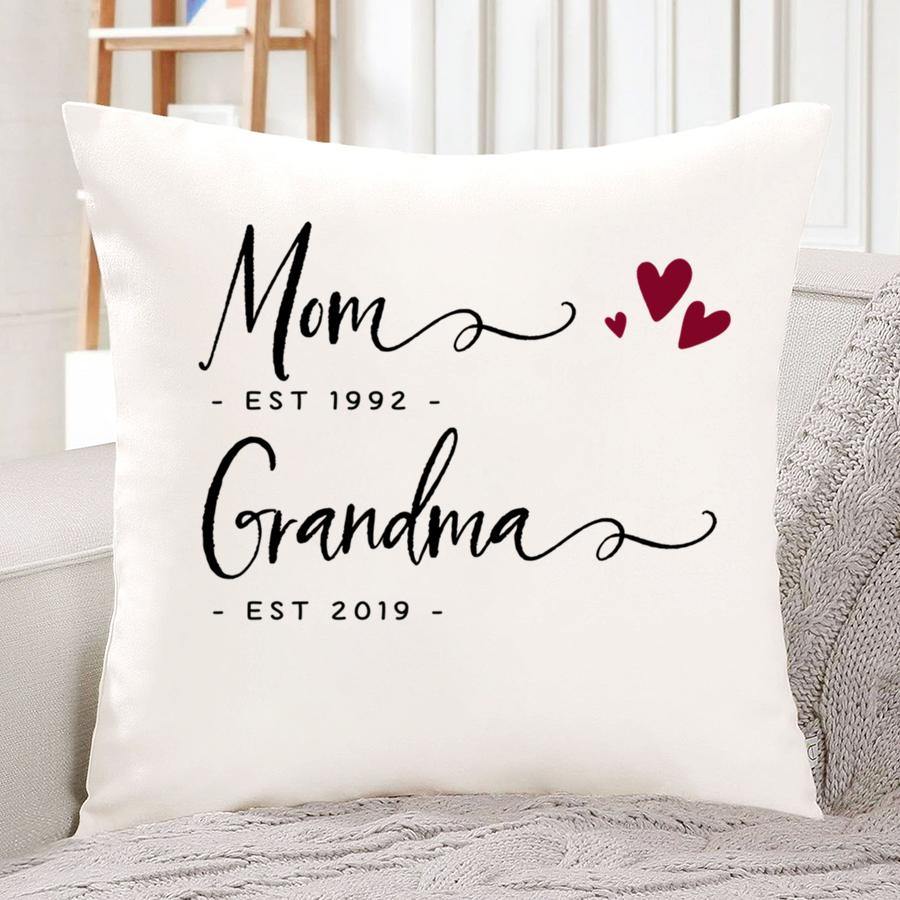 Mom Est Grandma Est Pillow