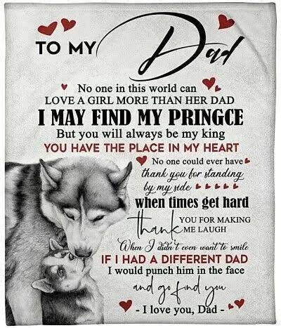 To My Dad I May Find My Pringce Fleece Blanket Gift For Dad Home Decor Bedding Couch Sofa Soft And Comfy Cozy