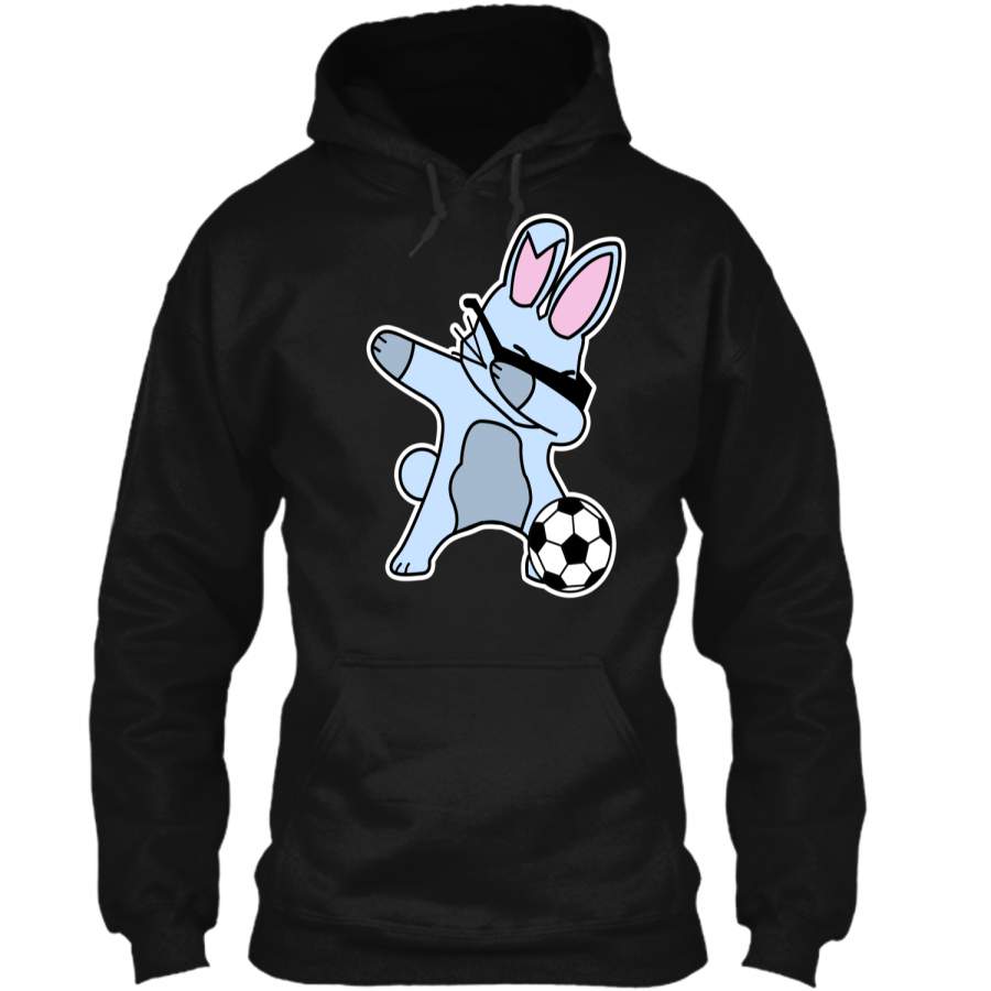 Dabbing Easter Bunny Soccer Ball T-Shirt Pullover Hoodie 8 oz