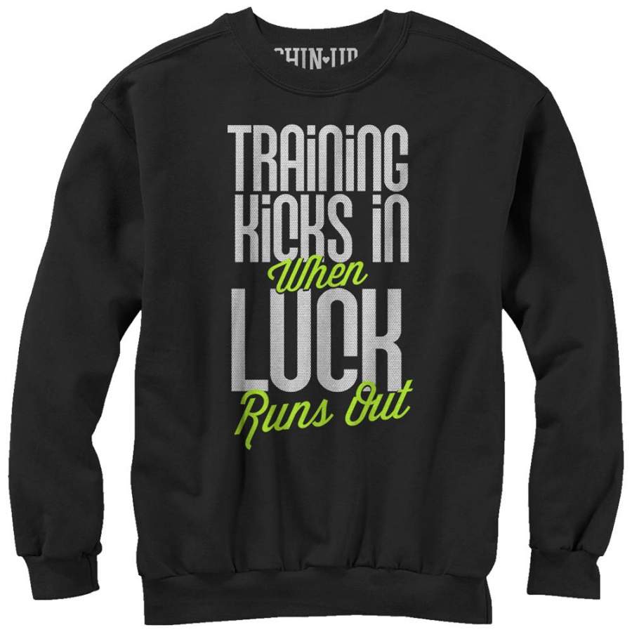 CHIN UP Women’s Training Kicks in When Luck Runs Out  Sweatshirt Black