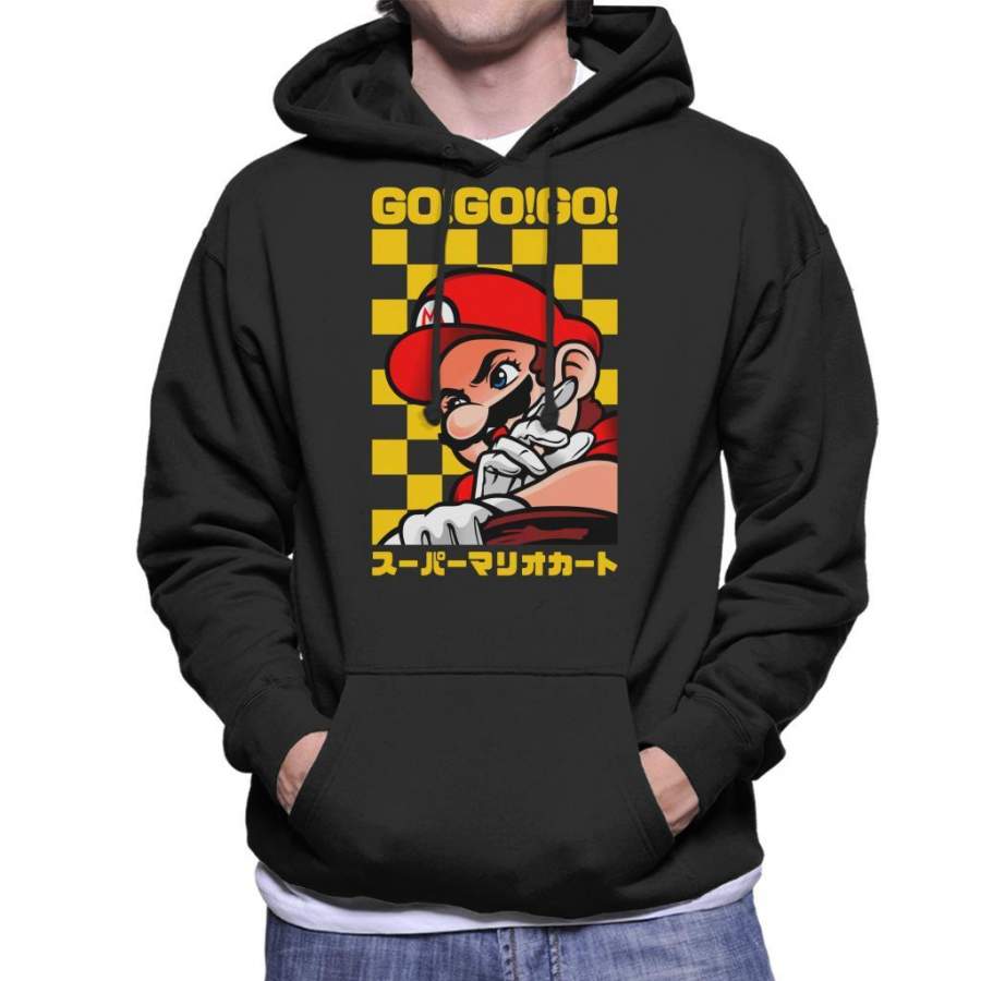Go Go GO Mario Racing Kart Version II Men’s Hooded Sweatshirt