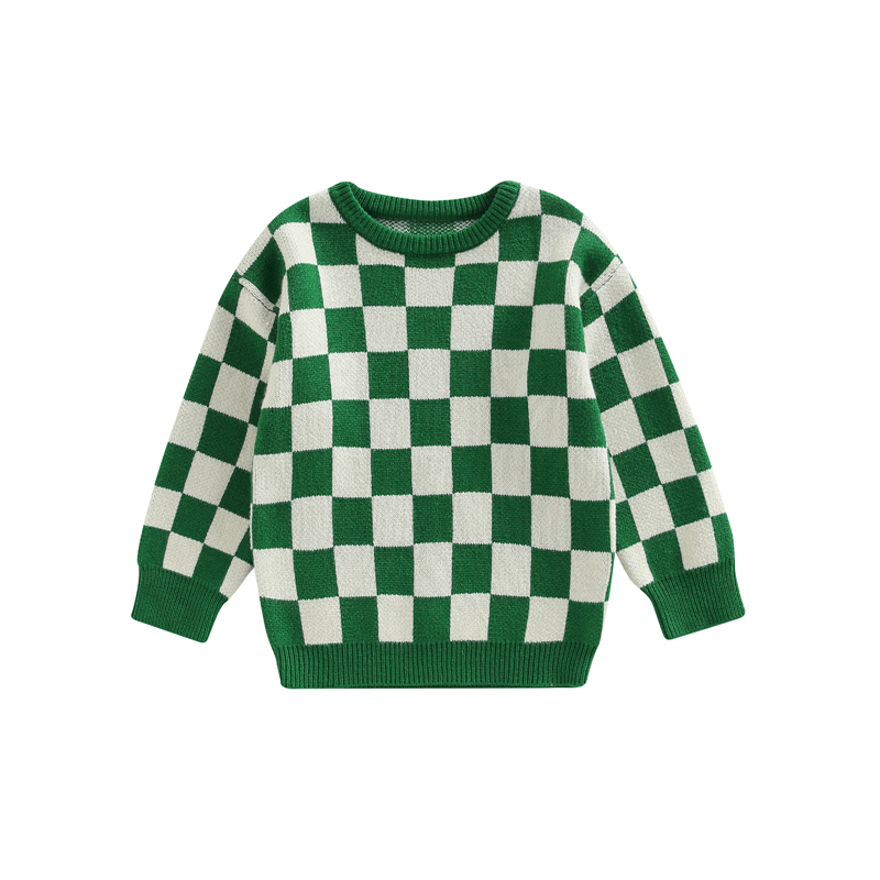 Autumn Winter Children Sweaters Kids Knitting Pullovers Tops Toddler Boys Girls Plaid Long Sleeve Baby Girl Boy Sweaters Coat alx