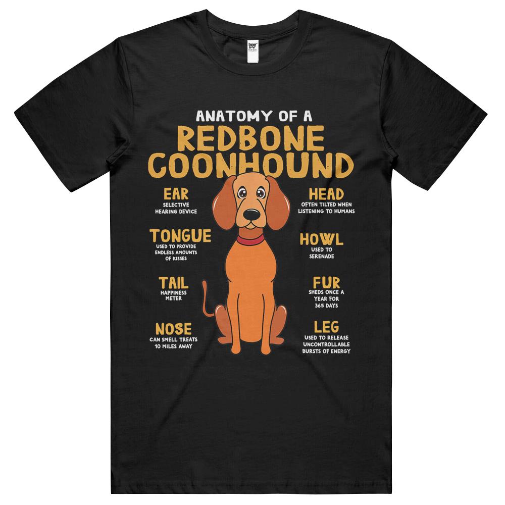 Redbone Coonhound Anatomy Funny Dog Mom Dad Gift T Shirts