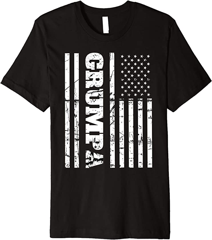 Vintage Grumpa T-Shirt with American Flag Gift