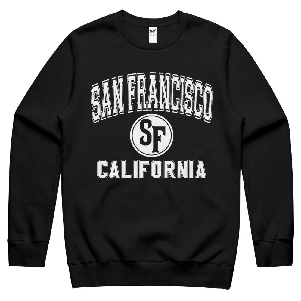 San Francisco Sf Varsity Style Pink With White Print Crewneck Sweatshirt