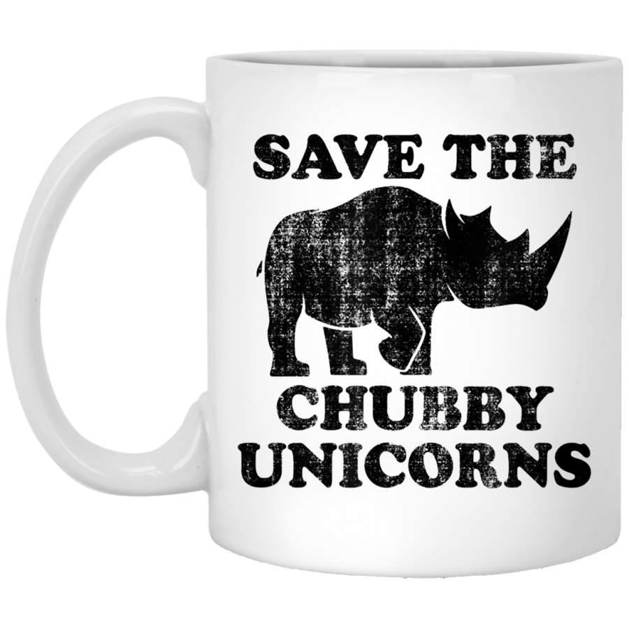 Distressed Save The Chubby Unicorns Vintage Style Coffee Mug