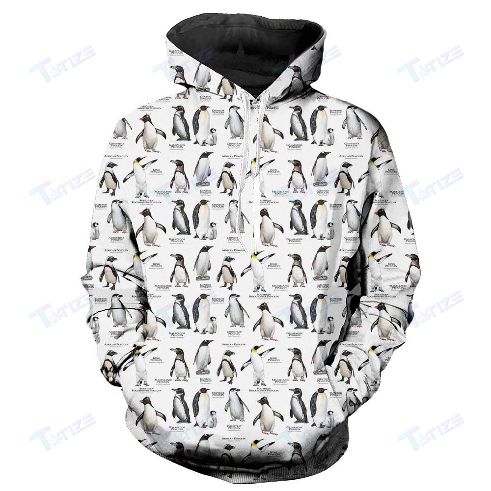 Penguin 3D All Over Printed Shirt, Sweatshirt, Hoodie, Bomber Jacket Size S – 5Xl