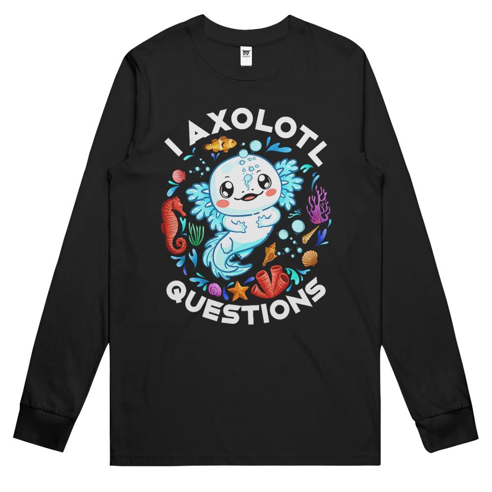 I Axolotl Questions Funny Saying Axolotl Lover Boy Girl Kids Long Sleeve T Shirts