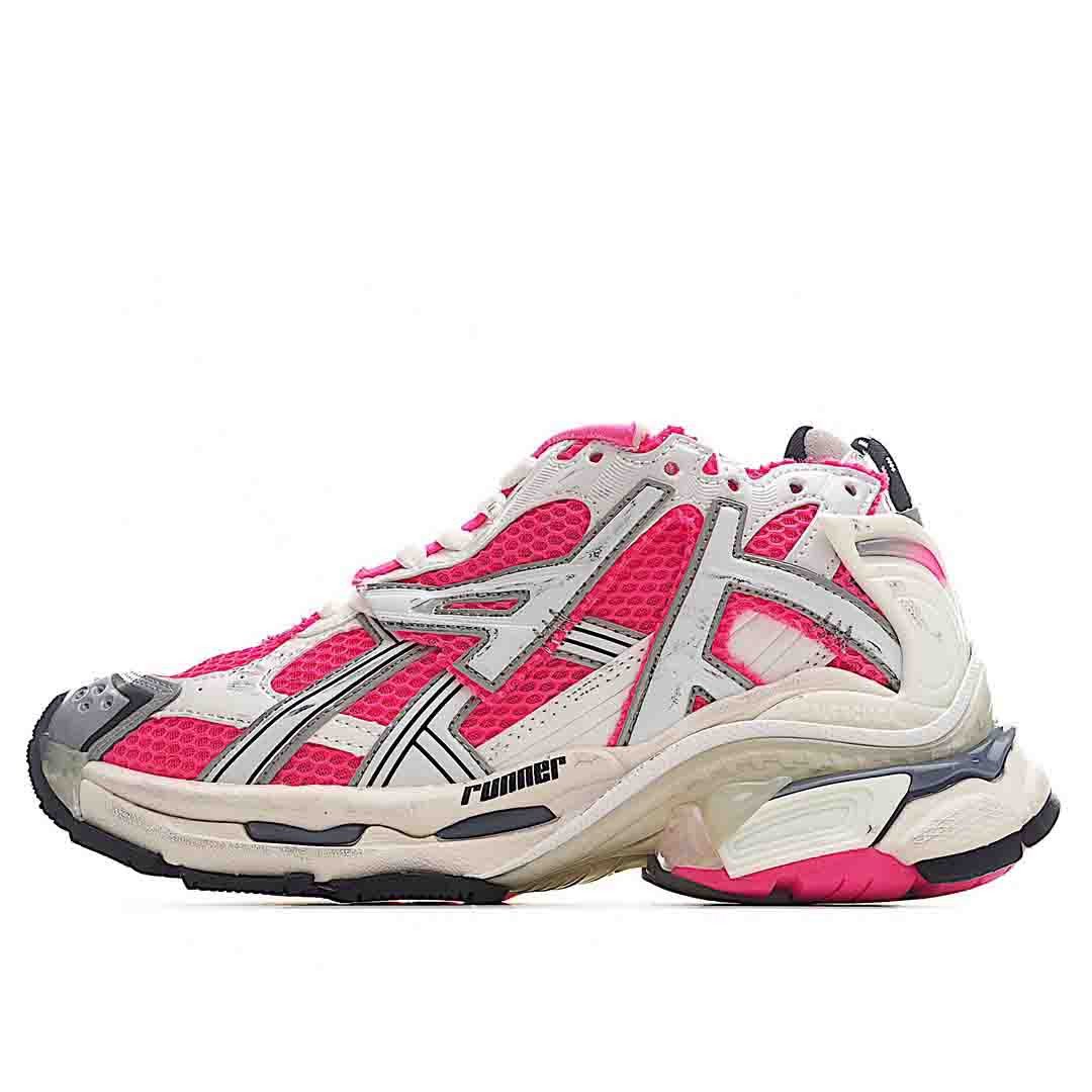 Balenciaga Runner In Neon PinkWhiteGrey Shoes Sneakers, Women SNK181221959