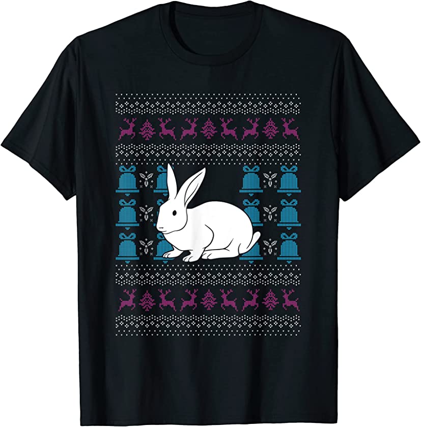 Ugly Christmas Rabbit Animal Lover New Year Santa Claus T-Shirt