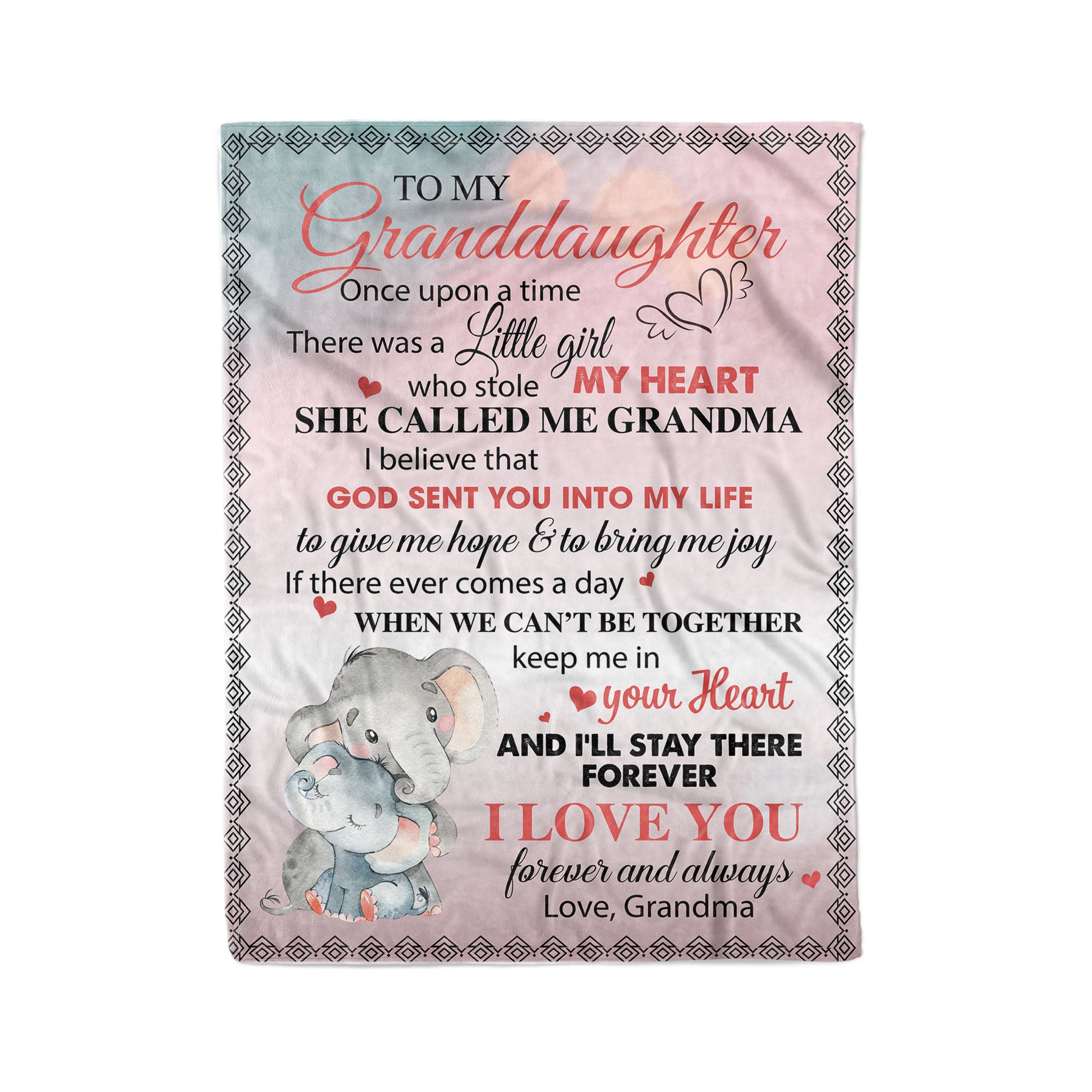 To My Granddaughter Keep Me In Your Heart, Grandma – Fleece Blanket