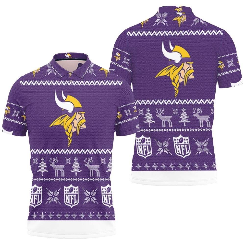 Minnesota Vikings Ugly Sweatshirt Christmas 3D Polo shirt