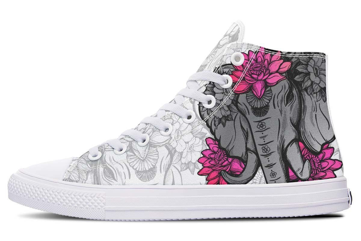 Asian Elephant High Top Vans Shoes