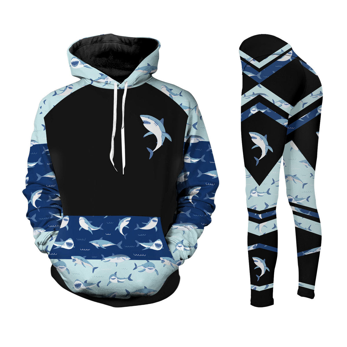 Shark Marine Hoodie Legging, Shark Hoodie, Cute Shark Marine Hoodie, Unisex Hoodie, Legging