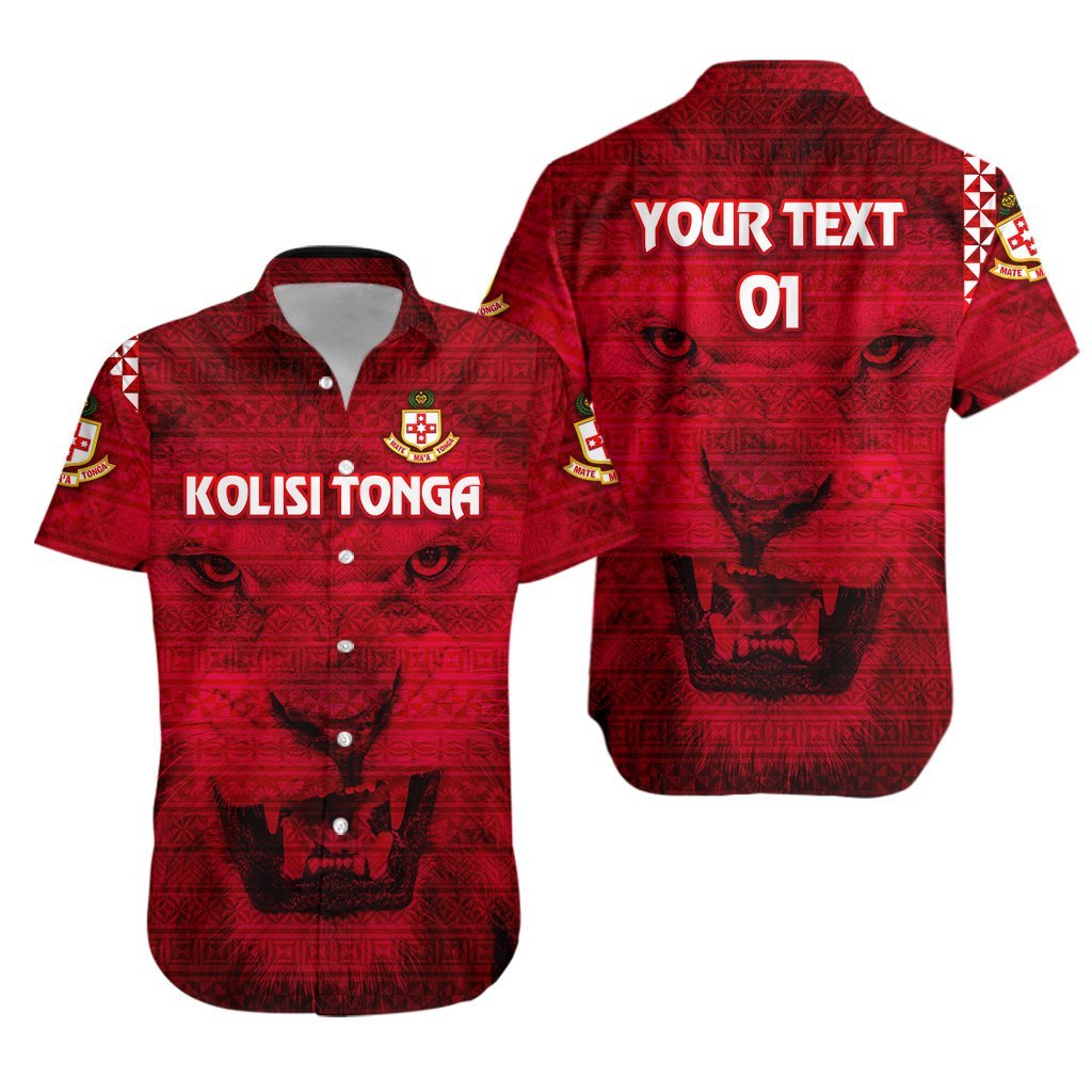 (Custom Personalised) Kolisi Tonga Hawaiian Shirt Mate Ma’A Tonga Powerful Lion, Custom Text And Number