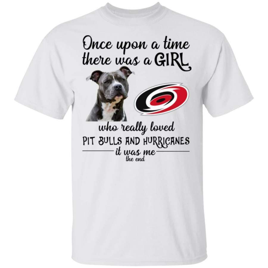 A Girl Really Loved Carolina Hurricanes And Pitbull Dog Shirt HT209