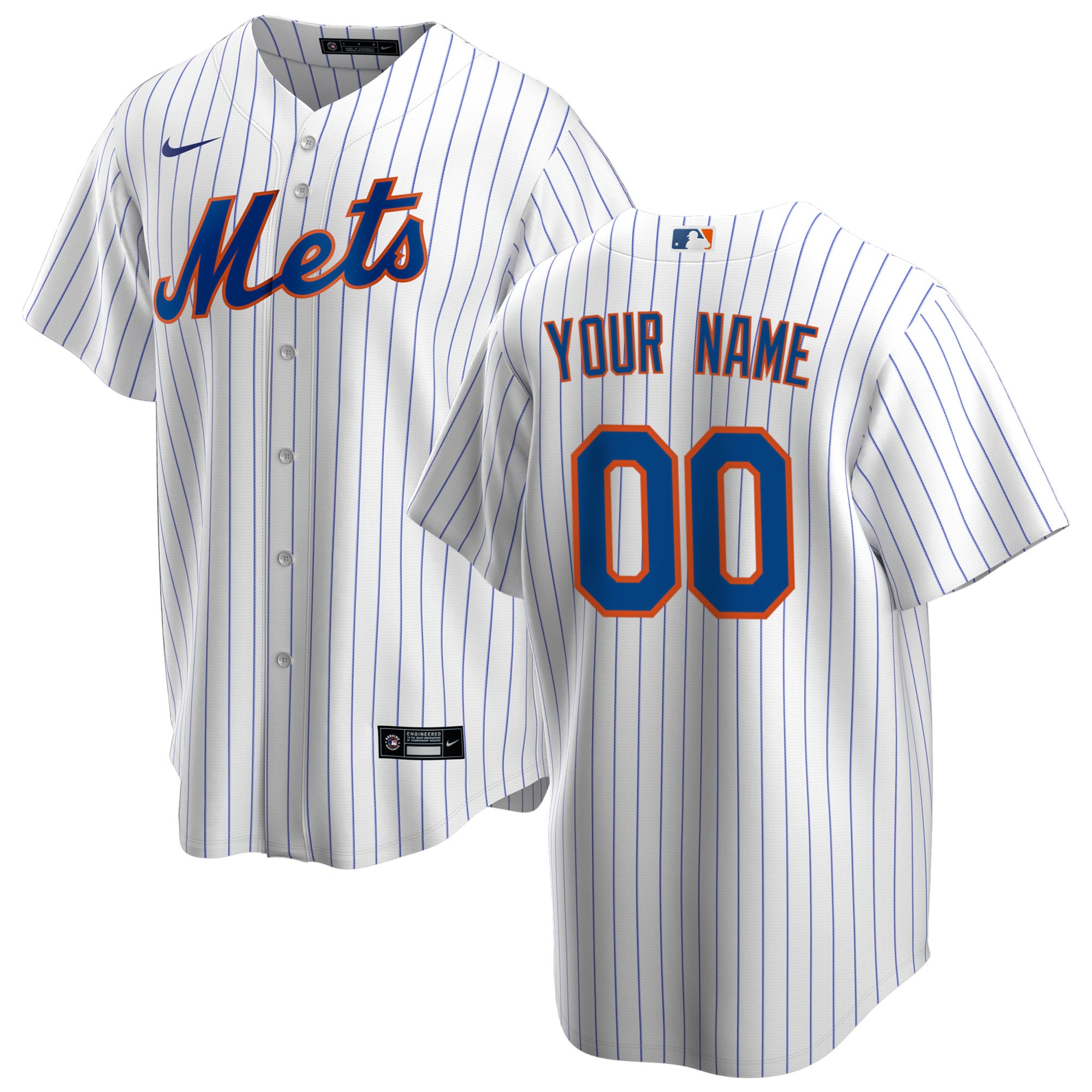 New York Mets Youth Home Replica Custom Jersey – White