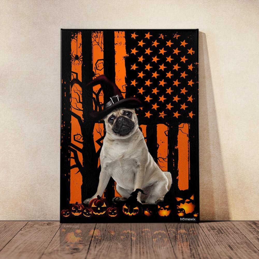 Pug Halloween Canvas And Poster Wall Art | Wall Decor