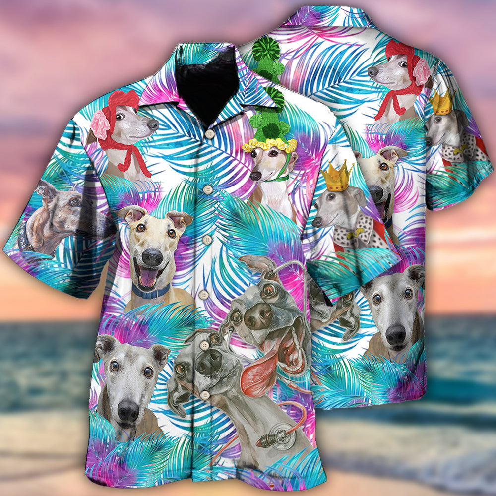 Greyhound Tropical Leaf Style Hawaii Shirt Ha82940