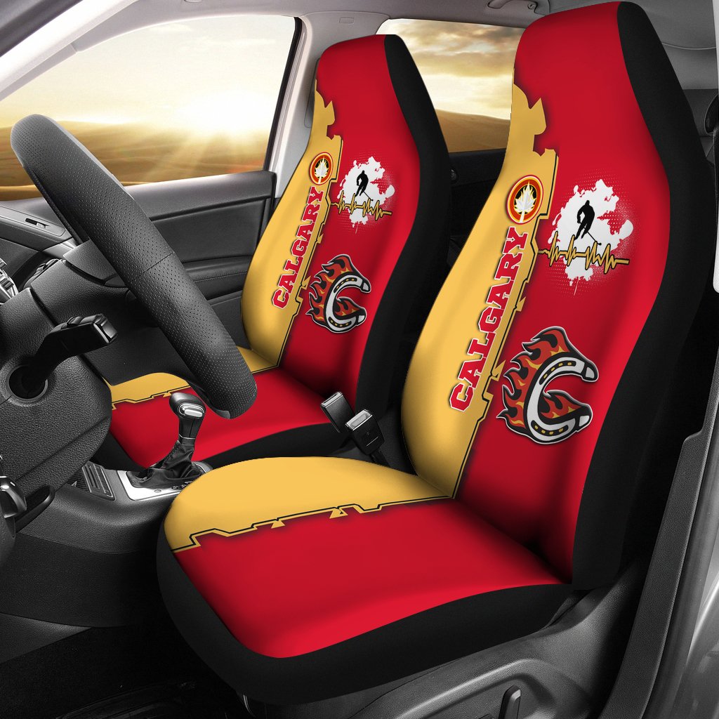 Calgary Flames Car Seat Covers Hockey Special Jersey A31