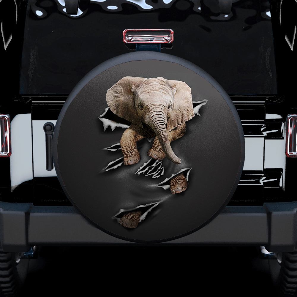 Baby Elephant Hanging Funny Car Spare Tire Covers Gift For Campers